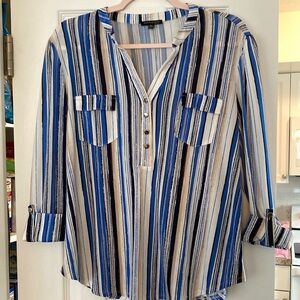 Ava and Grace Blue Striped blouse